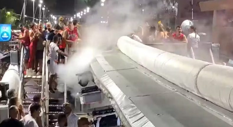 Ivete Sangalo se assusta após tubo de gás carbônico explodir no carnaval de Salvador; duas pessoas ficaram feridas vazamento de gás trio Ivete Sangalo