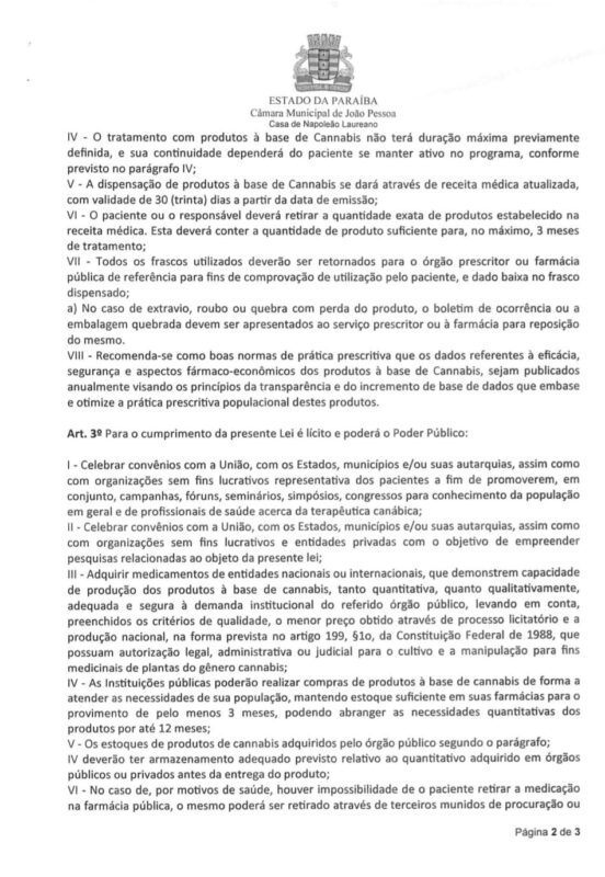 Lei define regras para recebimento de cannabis medicinal, em João Pessoa.