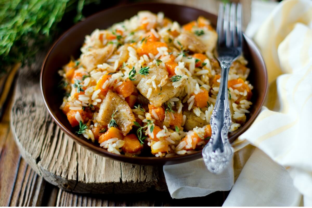 SEMANA SANTA: Arroz com abóbora e bacalhau para um jantar saudável de páscoa SEMANA SANTA: Arroz com abóbora e bacalhau para um jantar saudável de páscoa