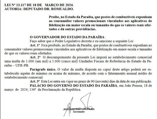 Lei foi publicada no DOE.