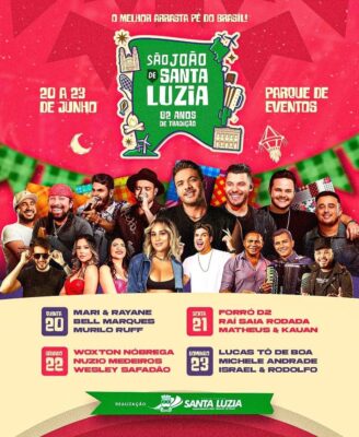 São João de Santa Luzia teve programação divulgada,