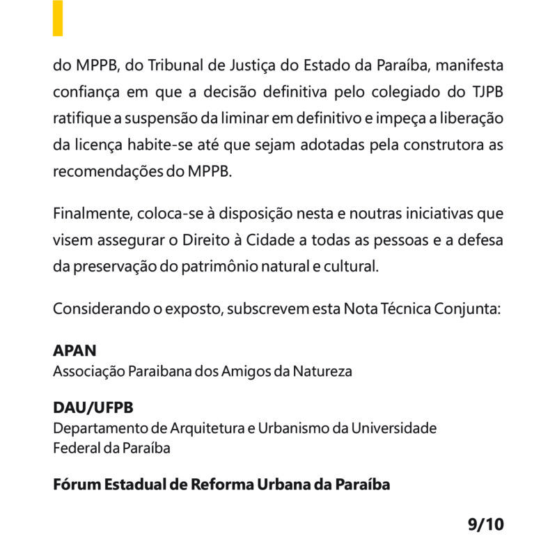 Entidades pedem punições a ex-diretor da Seplan e construtora de prédio com altura acima do permitido na Orla de João Pessoa