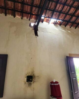 Igreja foi atingida por raio em Bananeiras (foto: divulgação/Área Pastoral N. Sra. da Boa Viagem)
