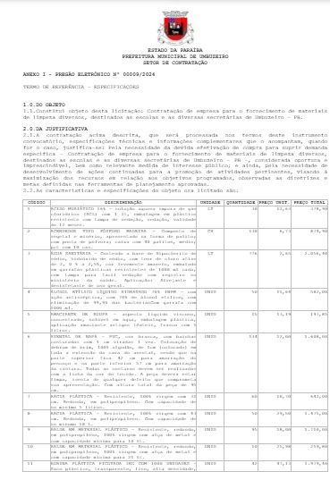Umbuzeiro vai desembolsar quase R$ 250 mil para comprar desinfetantes, cloro e outros produtos de limpeza
