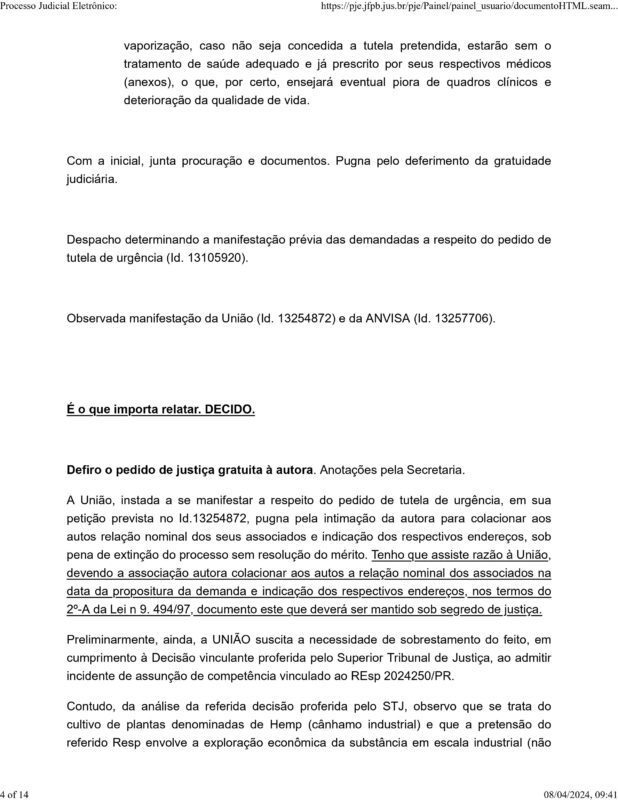 Decisão inédita: Justiça Federal acata pedido da Abrace e associação vai poder fornecer óleo e flor da Cannabis