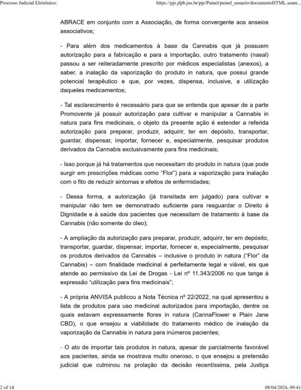 Decisão inédita: Justiça Federal acata pedido da Abrace e associação vai poder fornecer óleo e flor da Cannabis