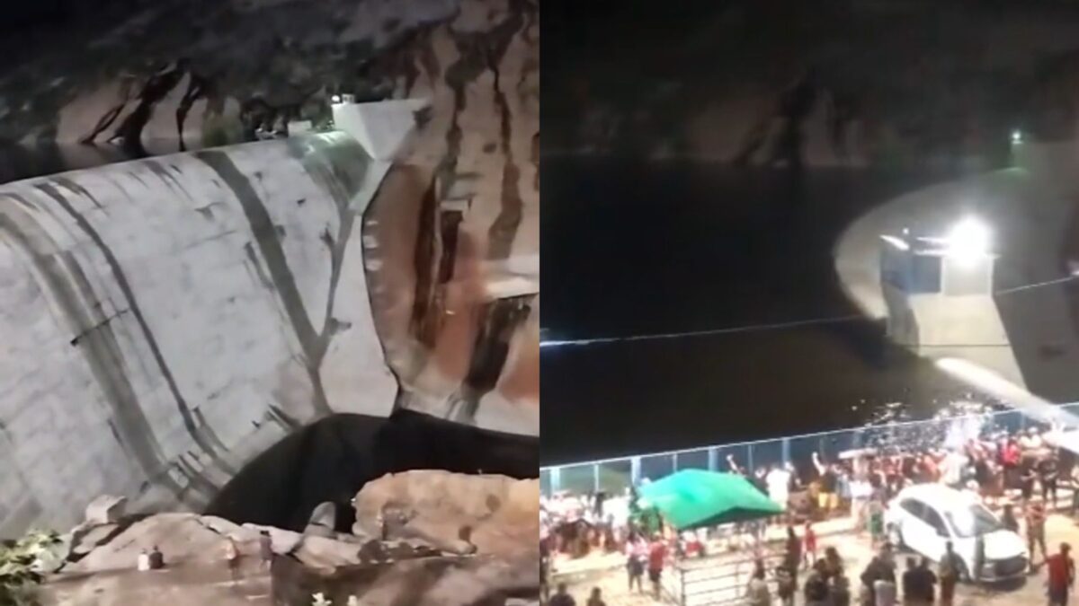 VÍDEO: açude onde foi gravado o filme 'Bacurau', no Seridó, sangra e viraliza nas redes sociais Açude Gargalheiras, no Seridó do Nordeste.