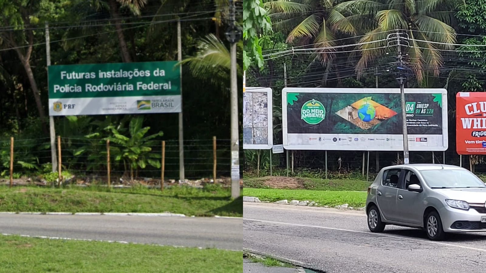 Outdoors em terreno da PRF.