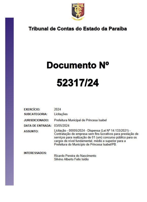 Prefeitura de Princesa Isabel desembolsa mais de R$ 400 mil com banca organizadora e deve realizar novo concurso público