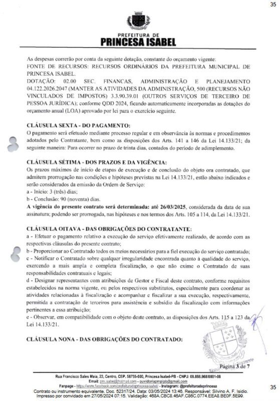 Prefeitura de Princesa Isabel desembolsa mais de R$ 400 mil com banca organizadora e deve realizar novo concurso público