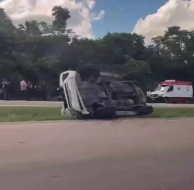 carro, capota, acidente, BR-230, Santa Rita