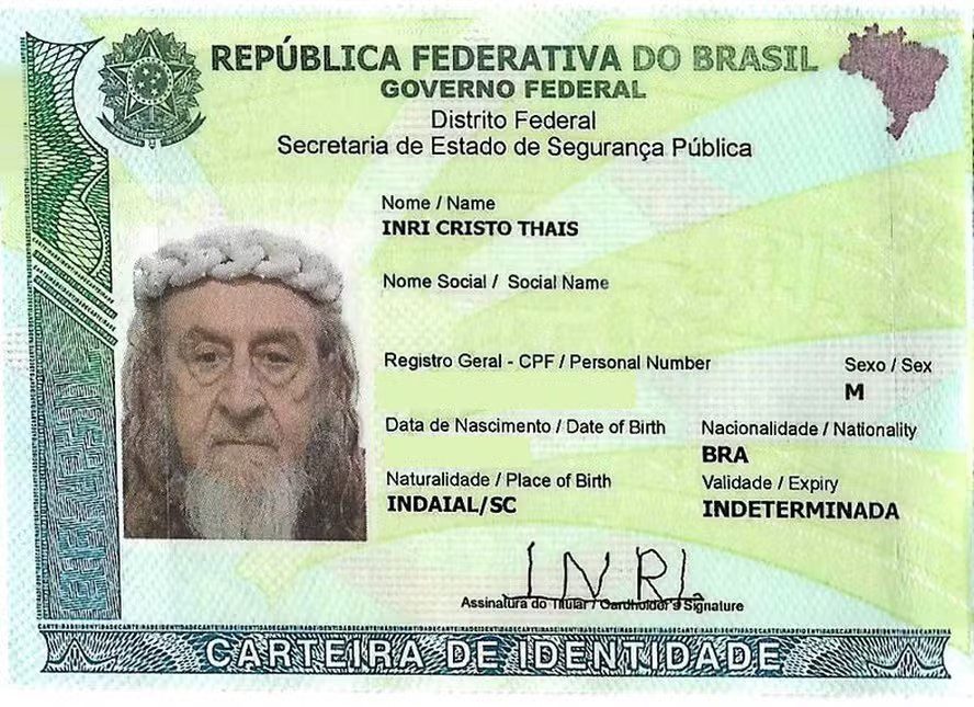 Homem que diz ser reencarnação de Jesus consegue mudar nome oficial para Inri Cristo Homem, Reencarnação, Inri Cristo, Nome, reencarnação