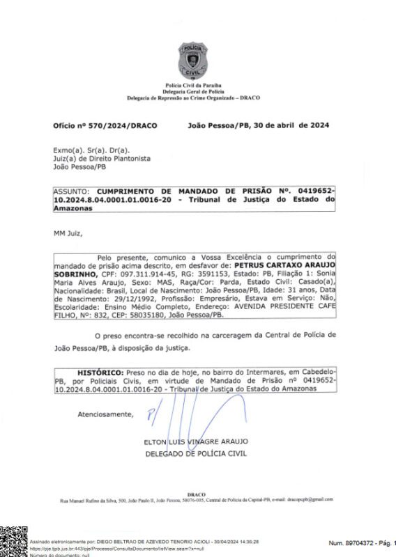 Petrus Cartaxo o “Pisca” é preso em Cabedelo acusado de organizar rinha de galo e ameaçar deputada