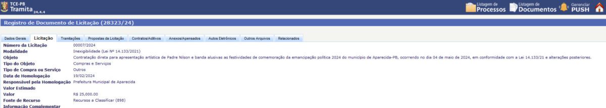 Prefeitura de Aparecida desembolsa mais de R$ 250 mil com cachês da festa de emancipação política