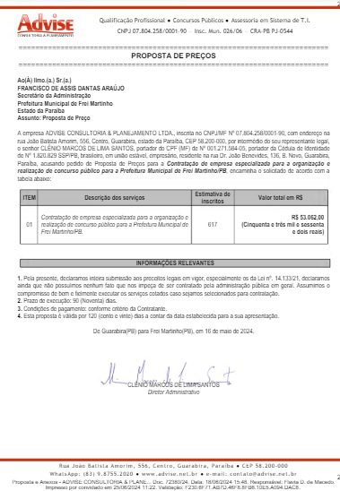 Prefeitura de Frei Martinho se prepara para lançar concurso público; veja vagas Prefeitura de Frei Martinho se prepara para lançar concurso público; veja vagas