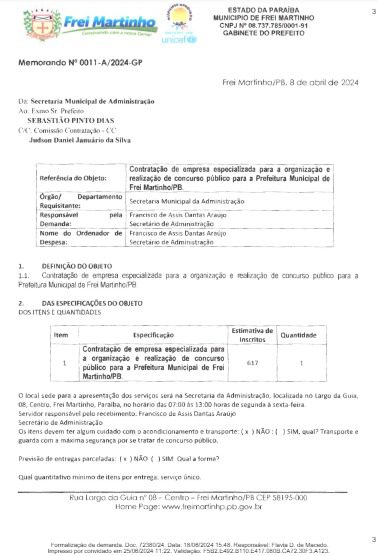 Prefeitura de Frei Martinho se prepara para lançar concurso público; veja vagas Prefeitura de Frei Martinho se prepara para lançar concurso público; veja vagas