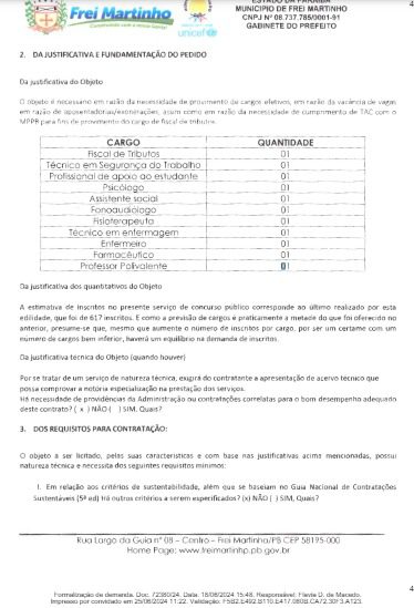Prefeitura de Frei Martinho se prepara para lançar concurso público; veja vagas Prefeitura de Frei Martinho se prepara para lançar concurso público; veja vagas