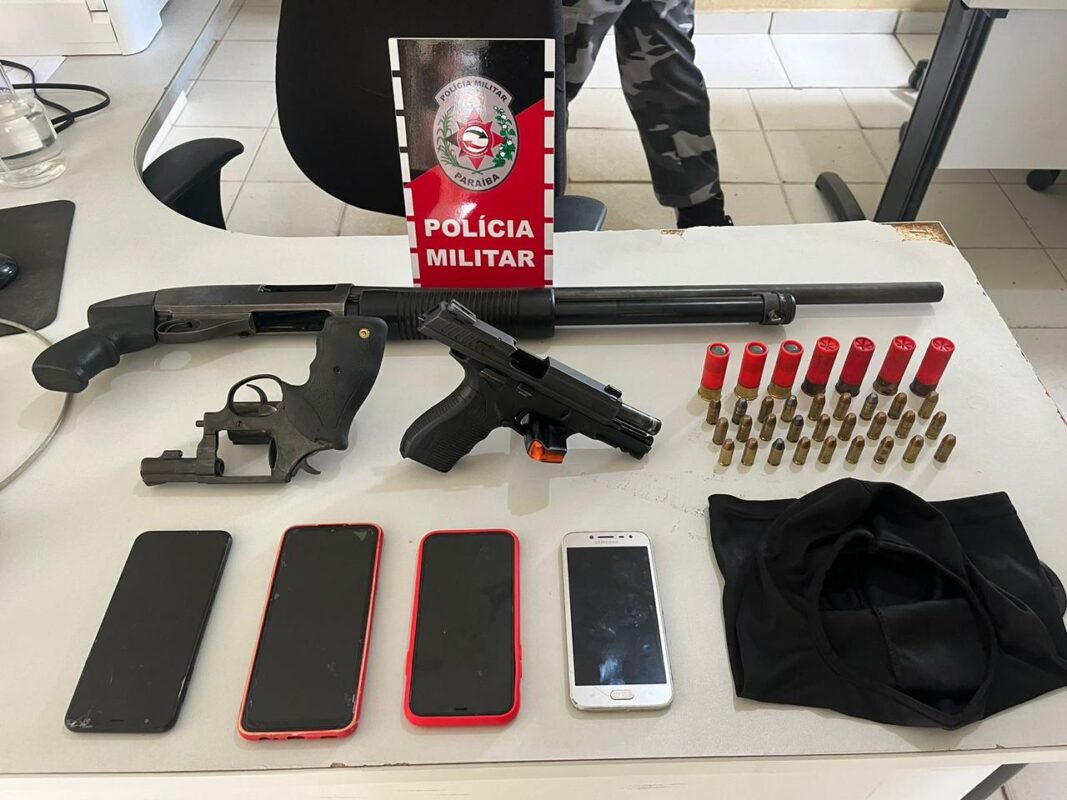 Presos suspeitos de planejar ataque a tiros para assassinar rivais, em Santa Rita Presos, Armas, Santa Rita