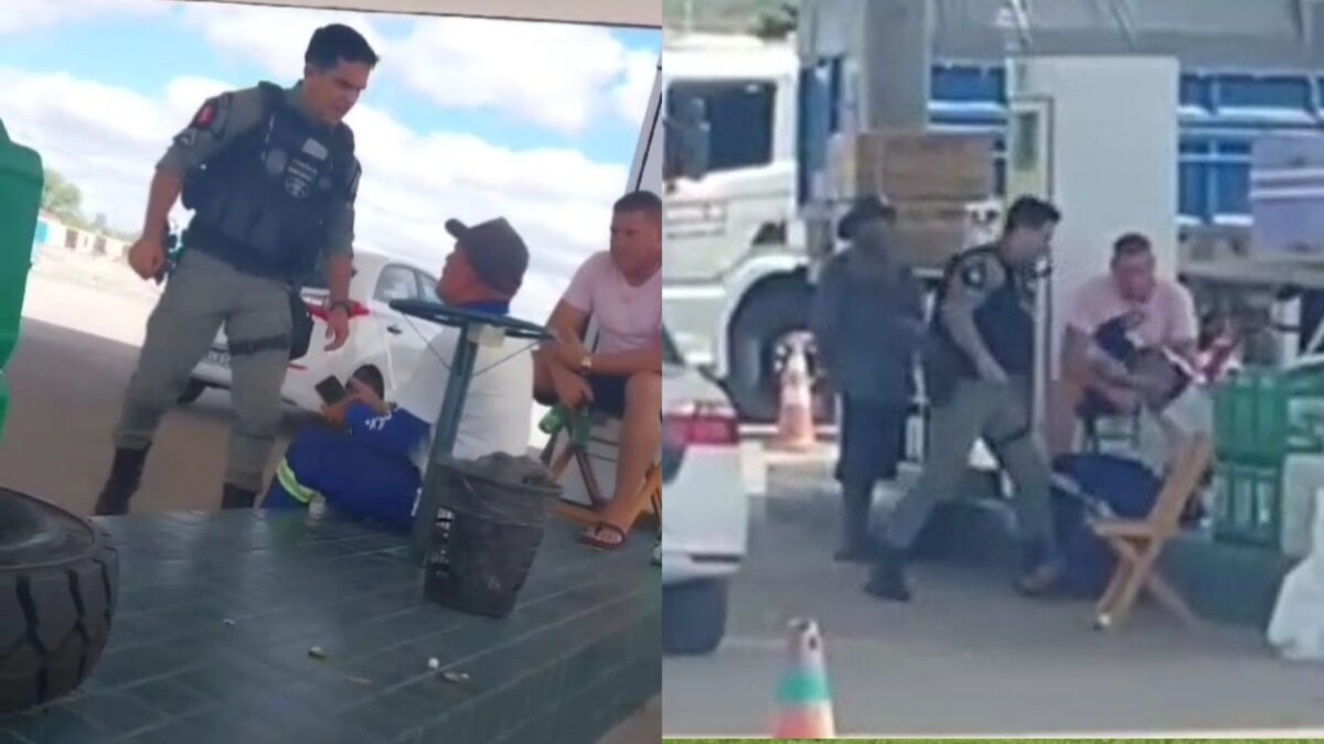 VÍDEO: policial é flagrado agredindo deficiente no Sertão da Paraíba Situação ocorreu no Sertão do estado. policial