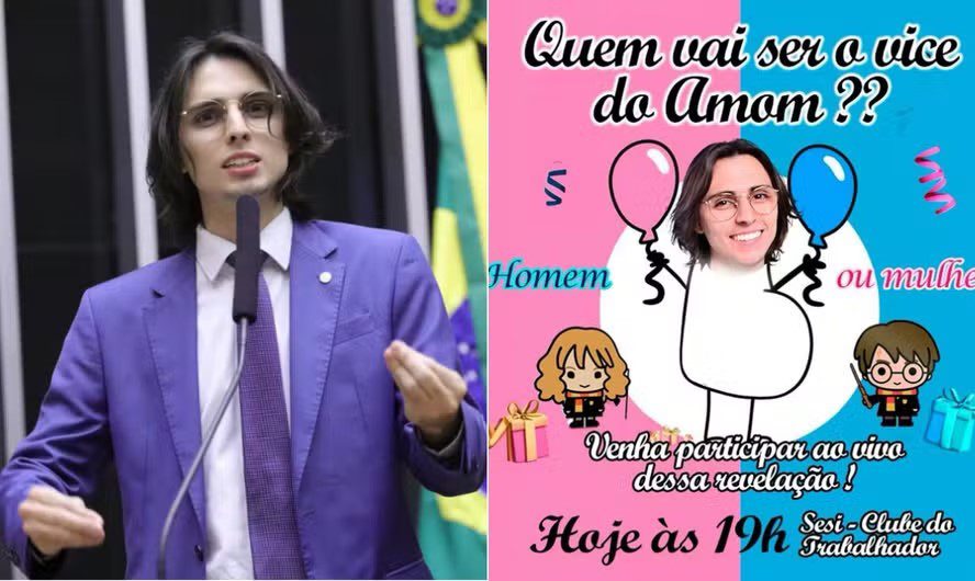 'É homem ou mulher?': pré-candidato à prefeitura de Manaus, Amom Mandel faz 'chá revelação' de vice Amom mandel, pré candidato, manaus