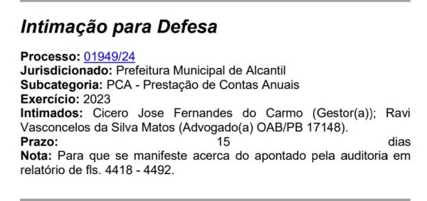 Alcantil deve explicar irrregularidades