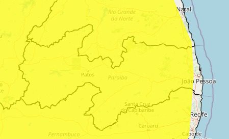 Paraíba tem alerta de ventos costeiros e vendaval; ventos podem chegar até 60 km/h