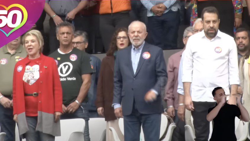 Hino Nacional é cantado em linguagem neutra em comício de Boulos com Lula hino nacional, linguagem neutra, boulos, lula