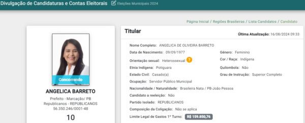 Angélica Barreto é candidata a prefeita de Marcação