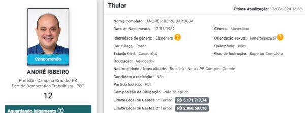 André Ribeiro, candidato, prefeito, Campina Grande, eleições 2024