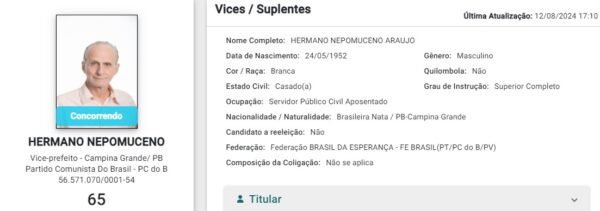Hermano Nepomuceno, vice Inácio