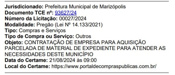 Prefeitura de Marizópolis deve gastar mais de R$ 15 mil em massa de modelar e R$ 21 mil em EVA
