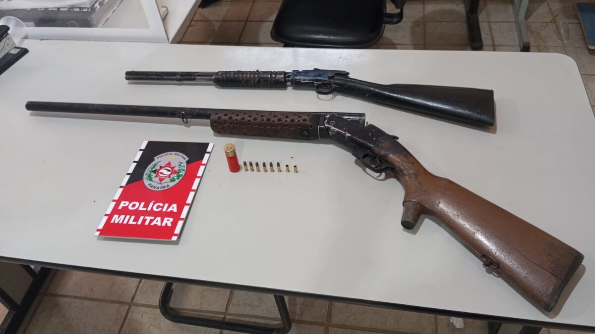 Polícia Militar apreende duas armas em sítio após idoso atirar em cabra