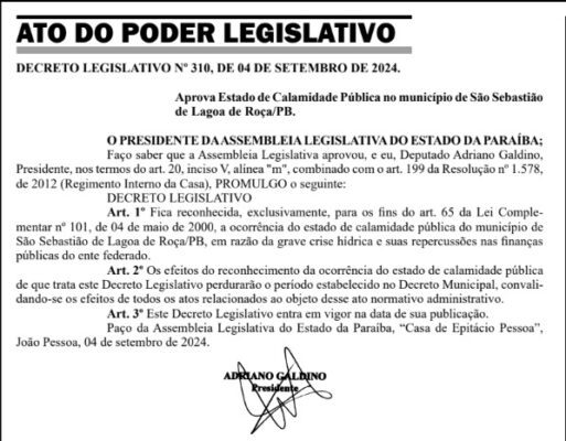 Assembleia detecta "Estado de Calamidade" em São Sebastião de Lagoa de Roça