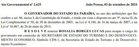 De volta: João Azevêdo nomeia Rosália Lucas para Secretaria do Turismo