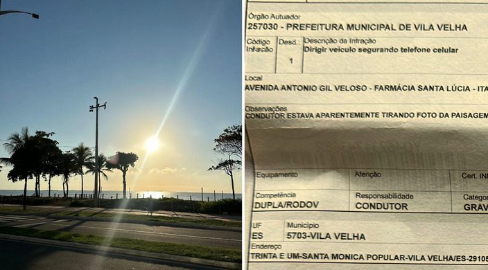 Motociclista é multado ao tirar foto em sinal de trânsito Motociclista é multado ao tirar foto em sinal de trânsito