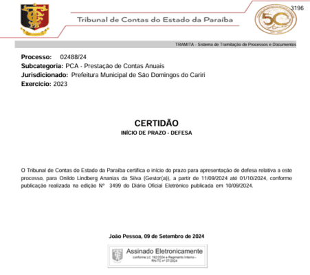 Prefeita de Rio Tinto tem 10 dias para explicar ao TCE leilão irregular de bens e aumento de 243 % nas contratações temporárias