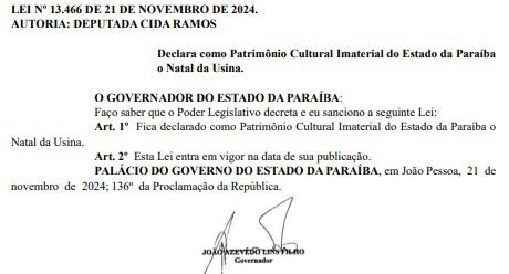 Natal da Usina passa a ser patrimônio cultural imaterial da Paraíba