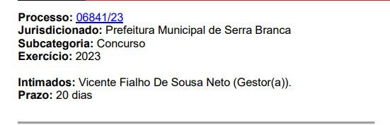Prefeitura de Serra Branca tem 20 dias para explicar ao TCE