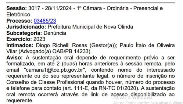 TCE detecta caso de nepotismo e contratação de funcionário fantasma da prefeitura de Nova Olinda e multa prefeito em mais de R$ 3 mil