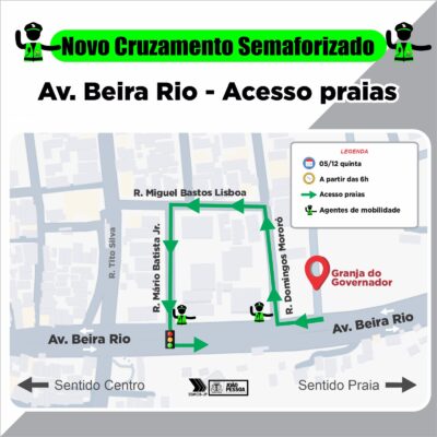 Trecho da Avenida Beira Rio tem circulação alterada a partir desta quinta-feir