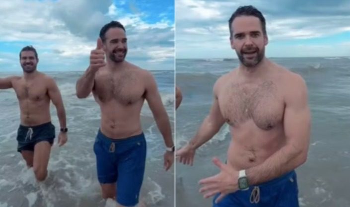 Governador Eduardo Leite mergulha em 'praia geladinha' com o marido no Rio Grande do Sul: 'verão é aqui' Governador Eduardo Leite mergulha em 'praia geladinha' com o marido no Rio Grande do Sul: 'verão é aqui'