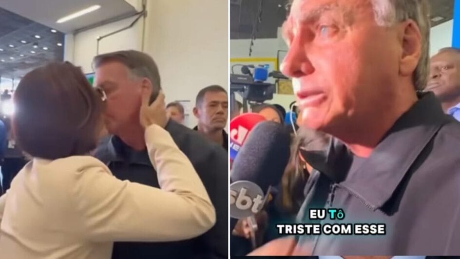 Bolsonaro chora ao deixar esposa em aeroporto para ida à posse de Trump: “Estou triste”