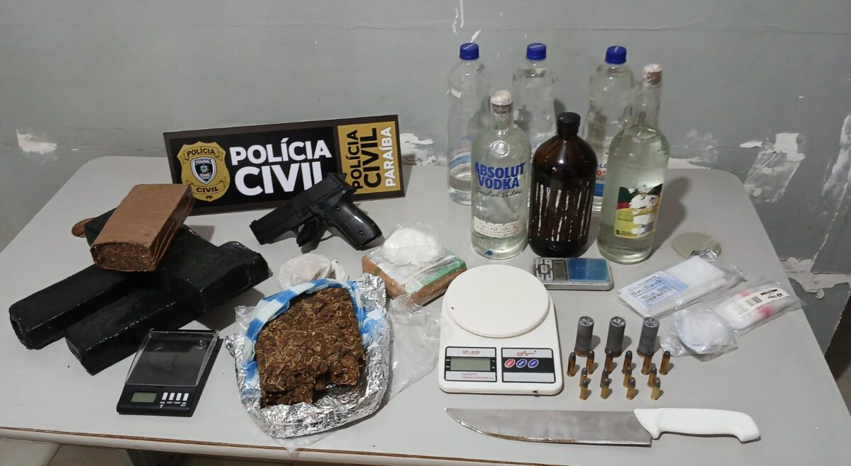 Polícia Civil fecha depósito e laboratório de drogas e apreende munições no Sertão da Paraíba policia civil, drogas, sertão