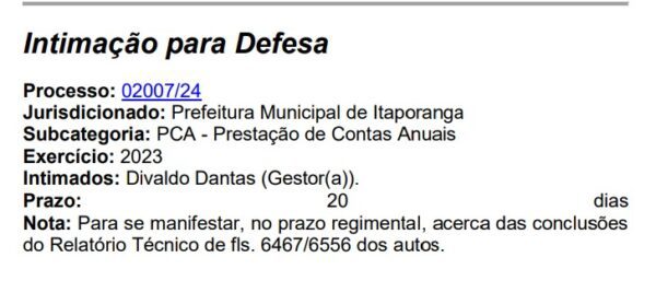 De acordo com relatório do TCE, ocorreram ainda outras irregularidades na prestação de contas do ano de 2023 que precisam ser explicadas.