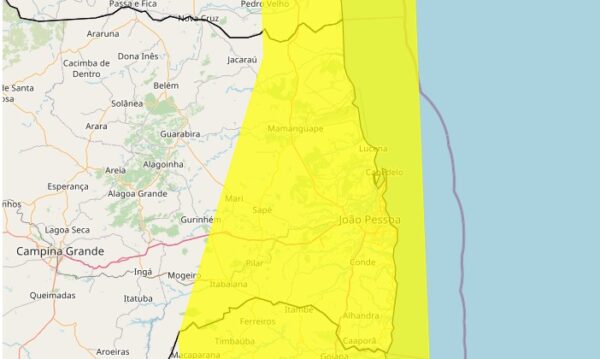 Inmet emite alerta de chuvas intensas durante a madrugada de amanhã para João Pessoa e outros 36 municípios