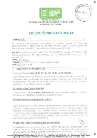 Contrato de Mara Pavanelly. (foto: reprodução/Tramita/TCE-PB)