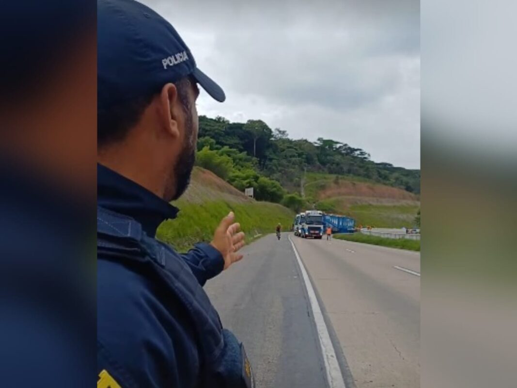 Transformador de energia eólica chega à Paraíba; operação atrai curiosos e afeta trânsito na BR-101 transformador