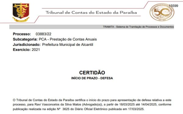 TCE-PB quer que prefeito de Alcantil explique gastos considerados excessivos de mais de R$ 1,1 milhão