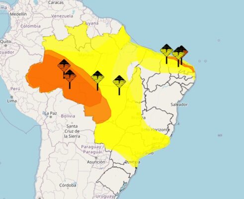 Inmet emite alerta de chuvas fortes e ventos intensos para João Pessoa e mais 120 cidades da Paraíba nas próximas horas