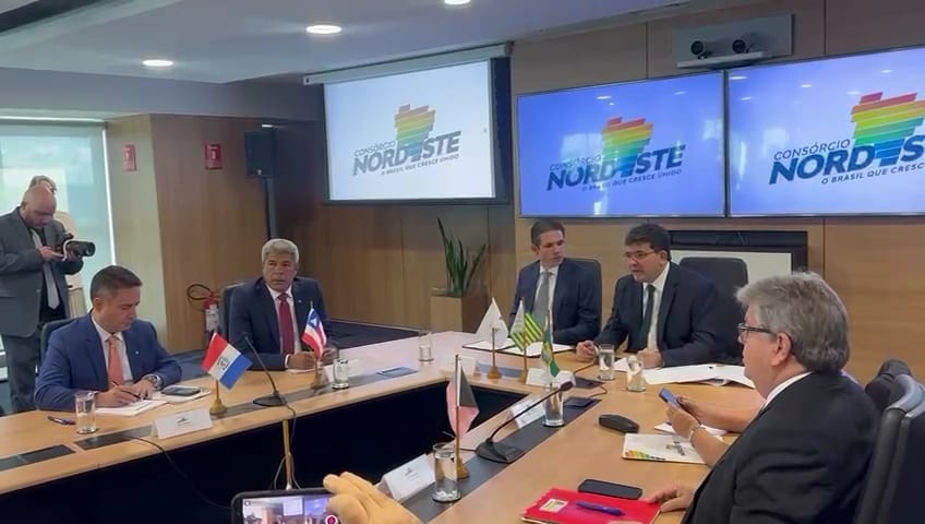 João Azevêdo, Hugo Motta e governadores do Nordeste participam de reunião em Brasília Reunião do consórcio Nordeste acontece agora pela manhã, em Brasília. (foto: reprodução/divulgação/vídeo/Consórcio Nordeste) joão
